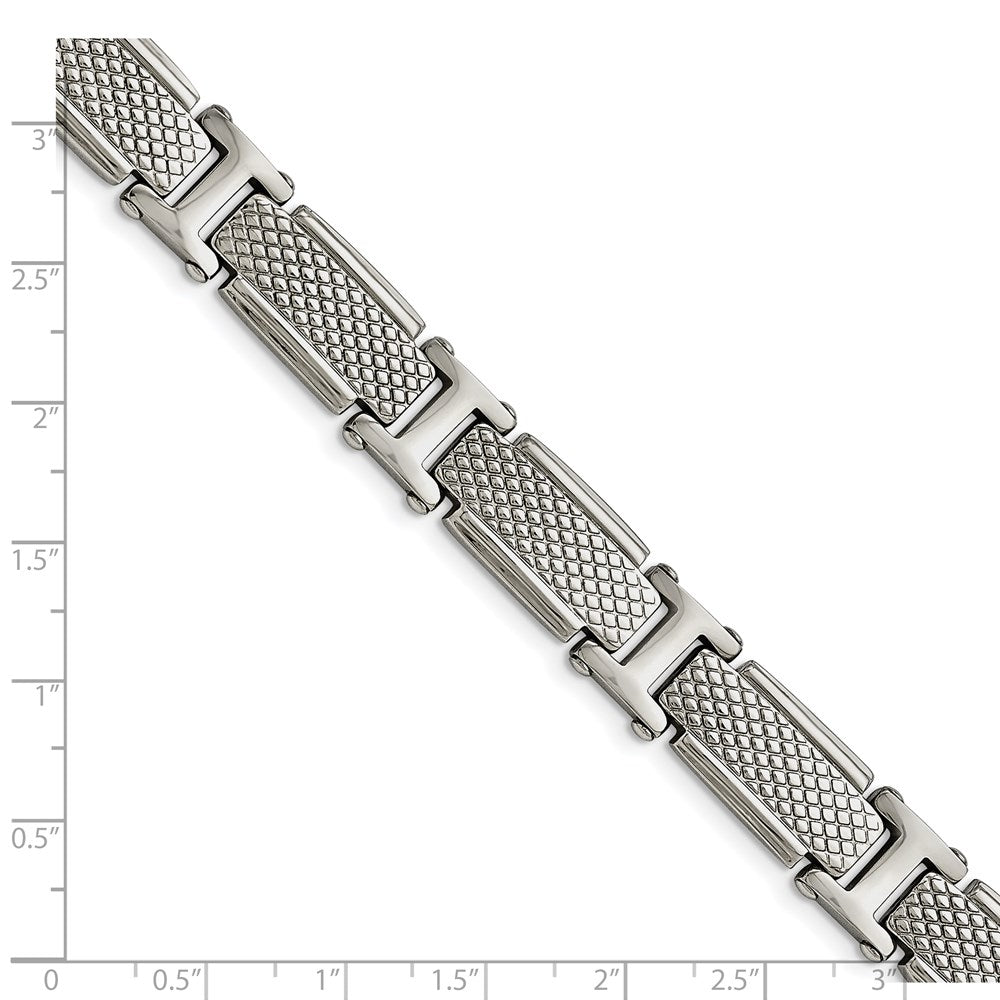 Edelstahl Chisel Poliert und Strukturiert 8.5 Zoll Glieder Armband