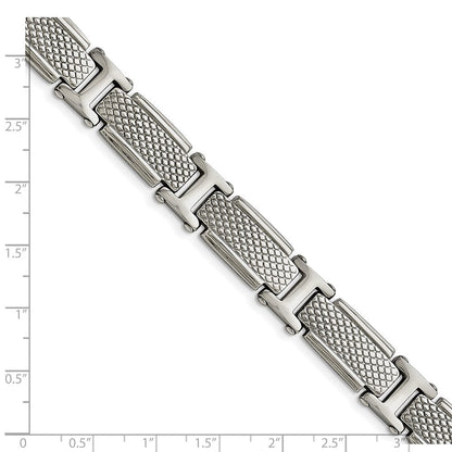 Edelstahl Chisel Poliert und Strukturiert 8.5 Zoll Glieder Armband