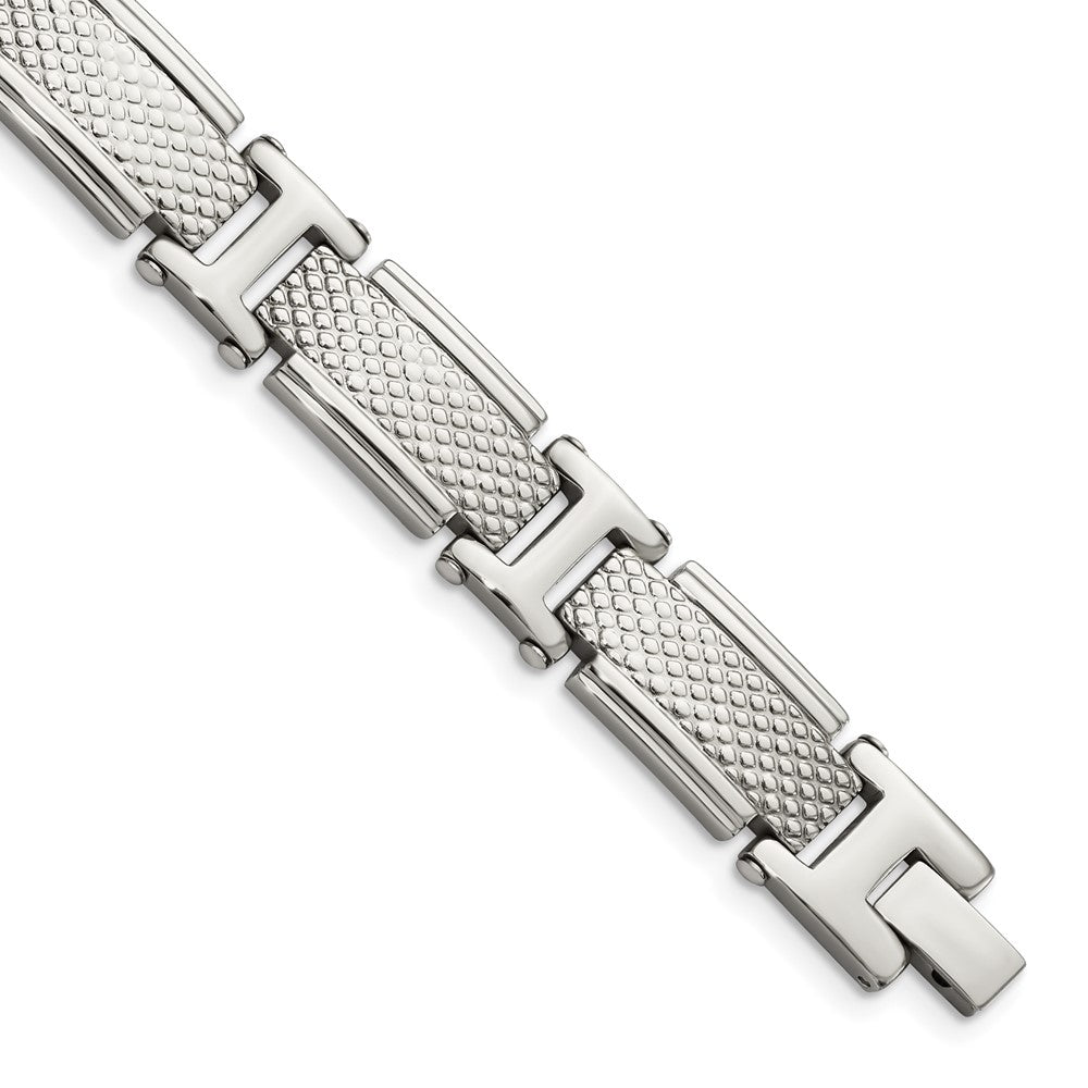 Edelstahl Chisel Poliert und Strukturiert 8.5 Zoll Glieder Armband