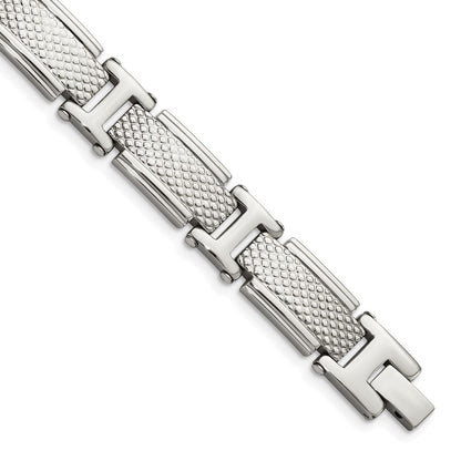Edelstahl Chisel Poliert und Strukturiert 8.5 Zoll Glieder Armband