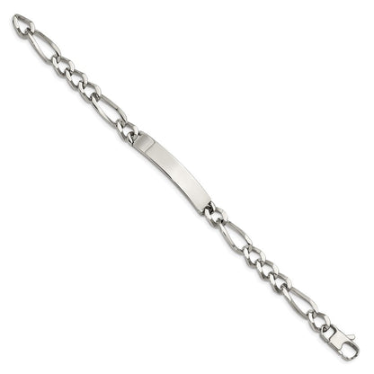 Edelstahl Chisel Poliert Figaro 9.25 Zoll Id Armband