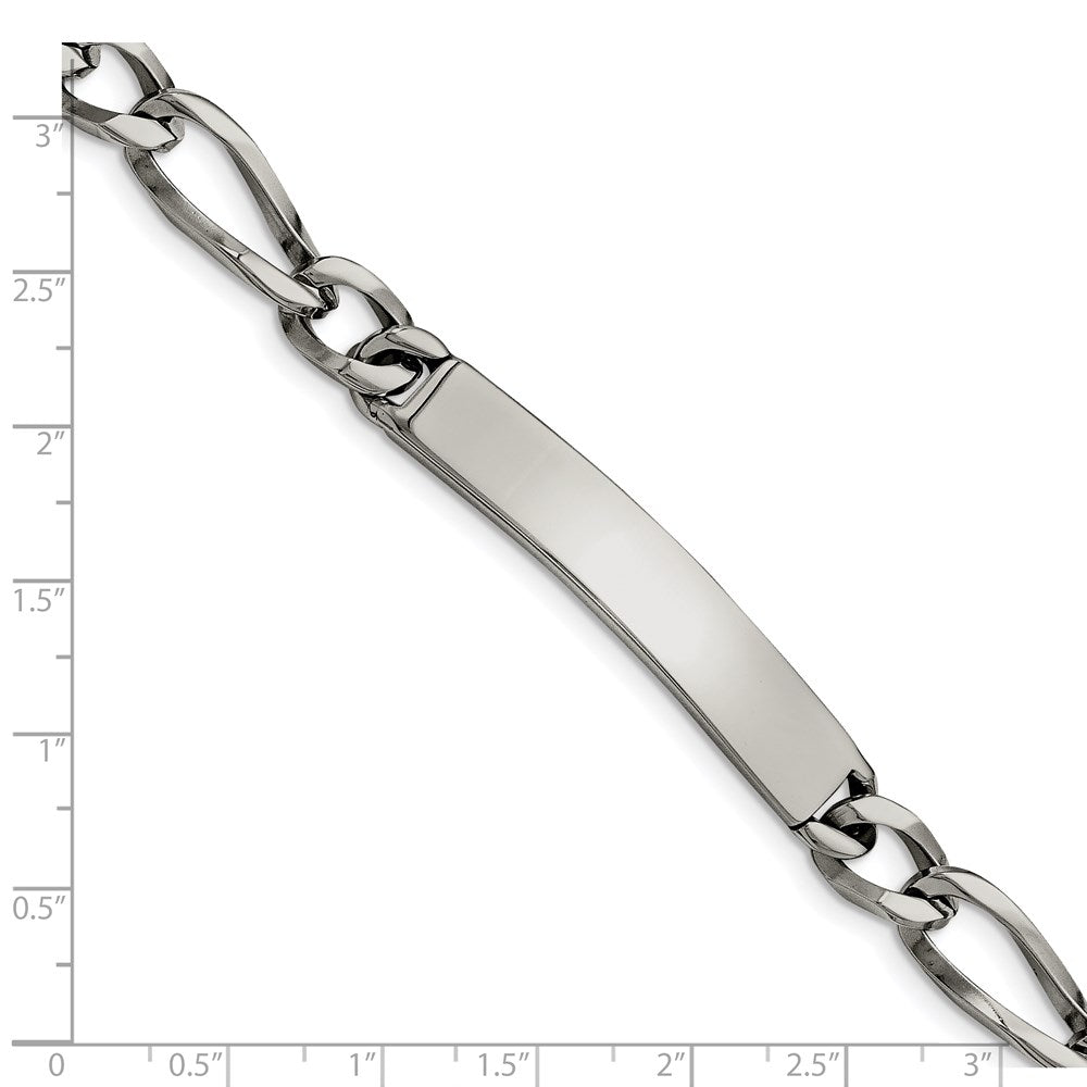 Edelstahl Chisel Poliert Figaro 9.25 Zoll Id Armband