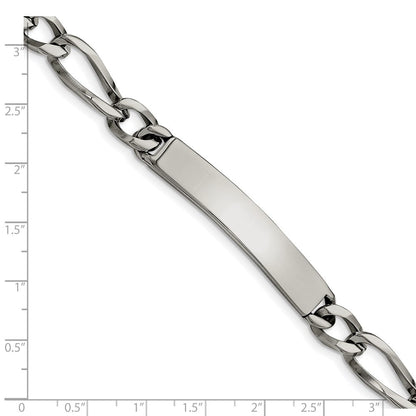 Edelstahl Chisel Poliert Figaro 9.25 Zoll Id Armband