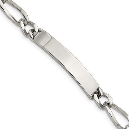 Edelstahl Chisel Poliert Figaro 9.25 Zoll Id Armband