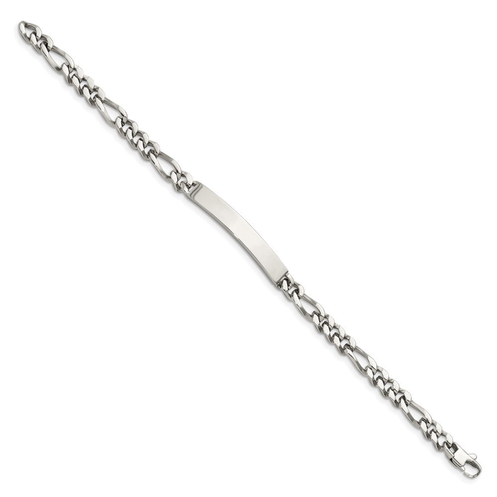 Edelstahl Chisel Poliert Figaro Kette 8.25 Zoll Id Armband