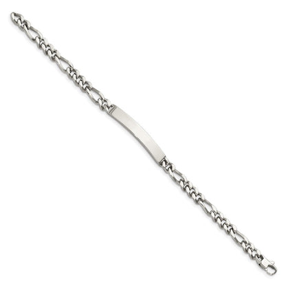 Edelstahl Chisel Poliert Figaro Kette 8.25 Zoll Id Armband
