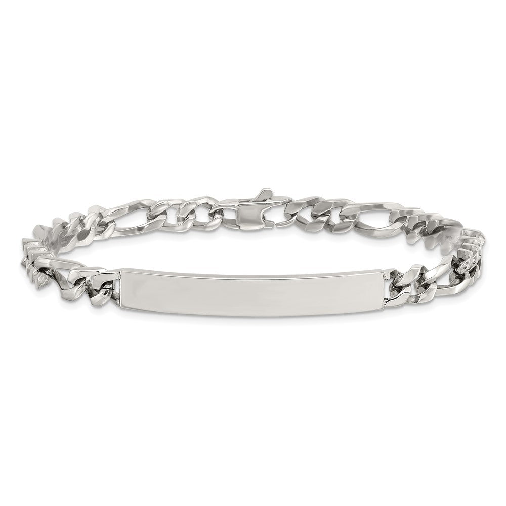 Edelstahl Chisel Poliert Figaro Kette 8.25 Zoll Id Armband