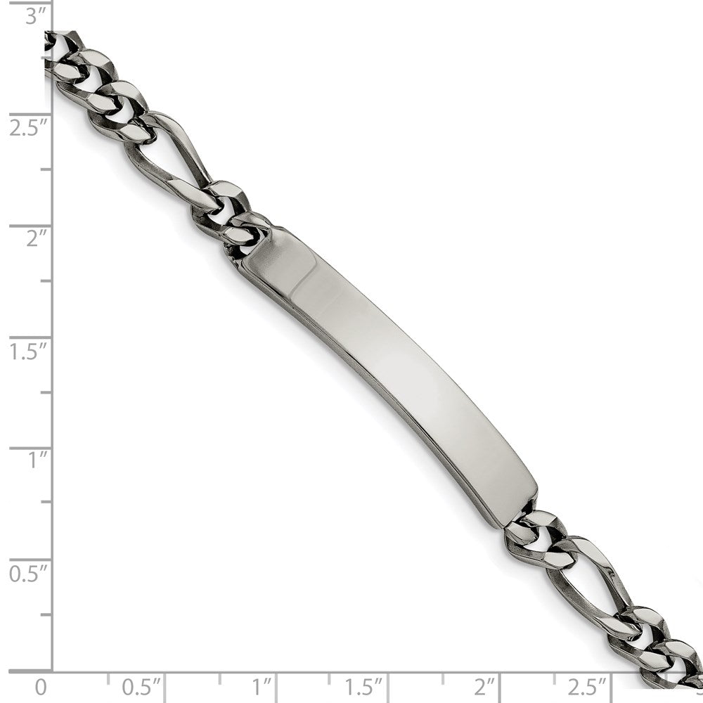 Edelstahl Chisel Poliert Figaro Kette 8.25 Zoll Id Armband
