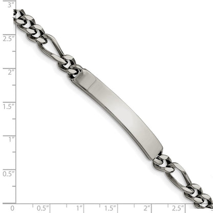Edelstahl Chisel Poliert Figaro Kette 8.25 Zoll Id Armband