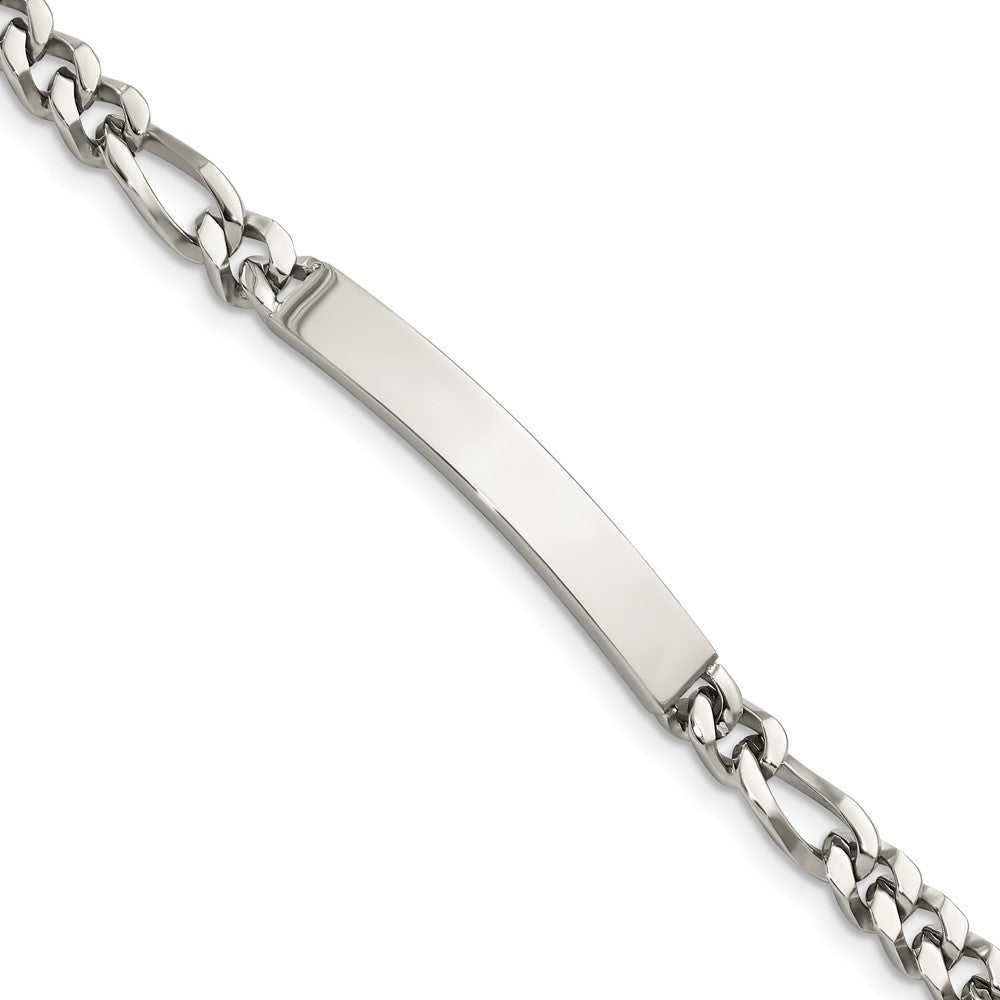 Edelstahl Chisel Poliert Figaro Kette 8.25 Zoll Id Armband