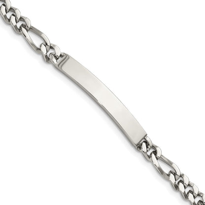 Edelstahl Chisel Poliert Figaro Kette 8.25 Zoll Id Armband