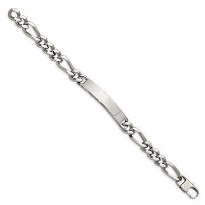 Edelstahl Chisel Poliert Figaro 9.25 Zoll Groß Id Armband