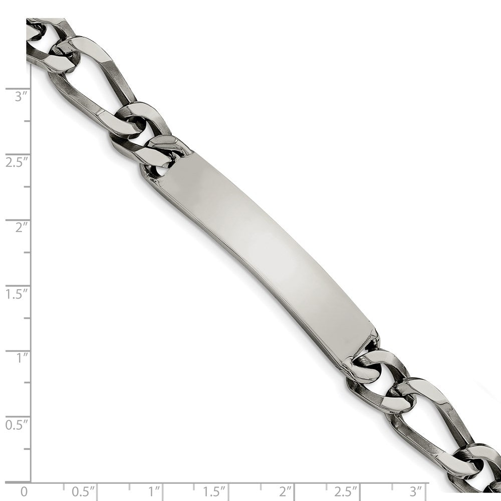 Edelstahl Chisel Poliert Figaro 9.25 Zoll Groß Id Armband