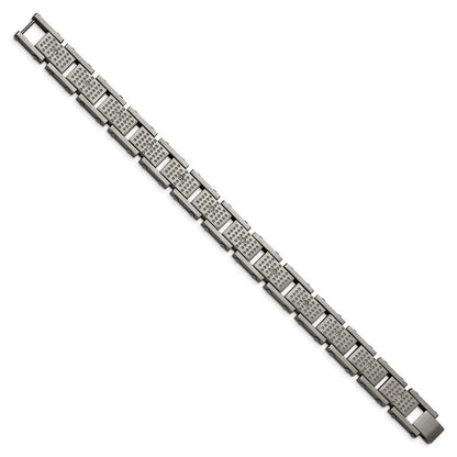 8.75 Zoll Edelstahl Gebürstet mit Zirkonia 8.75 Zoll Armband