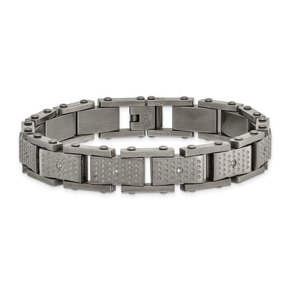 8.75 Zoll Edelstahl Gebürstet mit Zirkonia 8.75 Zoll Armband