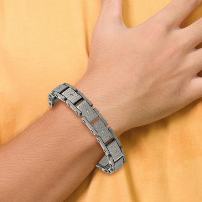 8.75 Zoll Edelstahl Gebürstet mit Zirkonia 8.75 Zoll Armband
