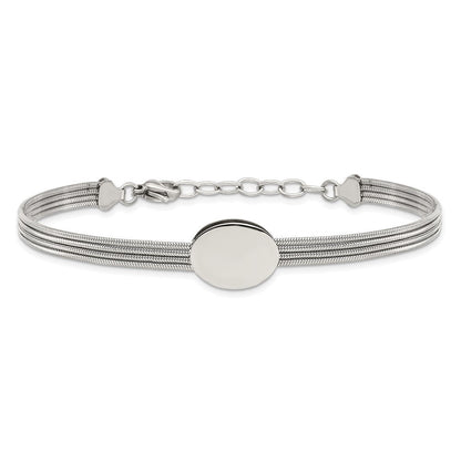 7.25 Zoll Edelstahl Poliert Oval 7.25 Zoll mit 1.25 Zoll Verlängerung. Armband
