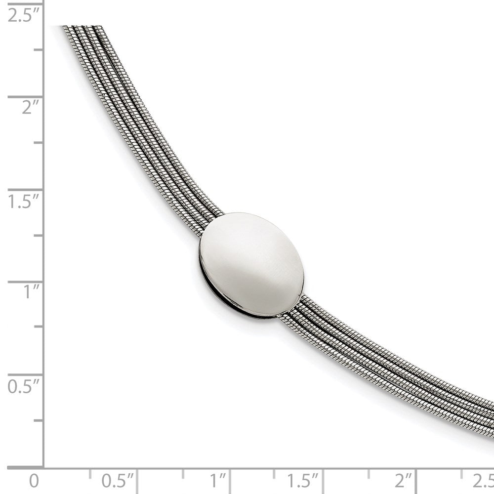 7.25 Zoll Edelstahl Poliert Oval 7.25 Zoll mit 1.25 Zoll Verlängerung. Armband