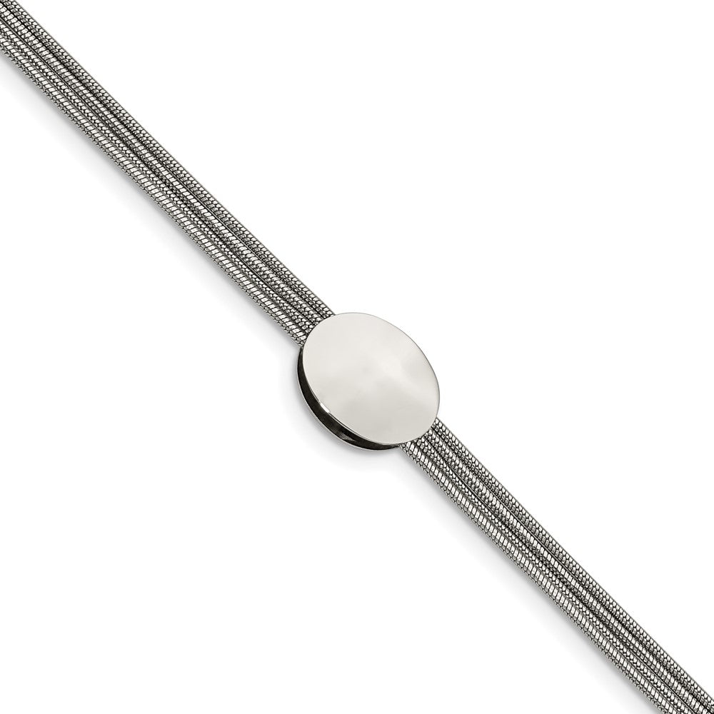 7.25 Zoll Edelstahl Poliert Oval 7.25 Zoll mit 1.25 Zoll Verlängerung. Armband