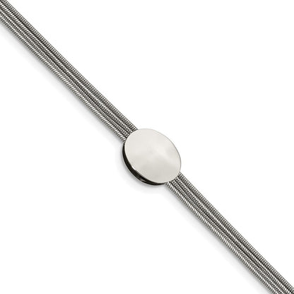 7.25 Zoll Edelstahl Poliert Oval 7.25 Zoll mit 1.25 Zoll Verlängerung. Armband