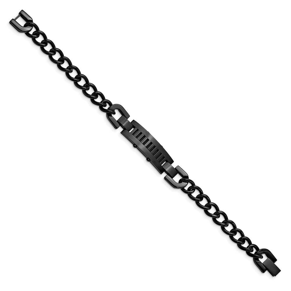 8.25 Zoll Edelstahl Gebürstet und Poliert Schwarz Ip-beschichtet 8.25 Zoll Armband