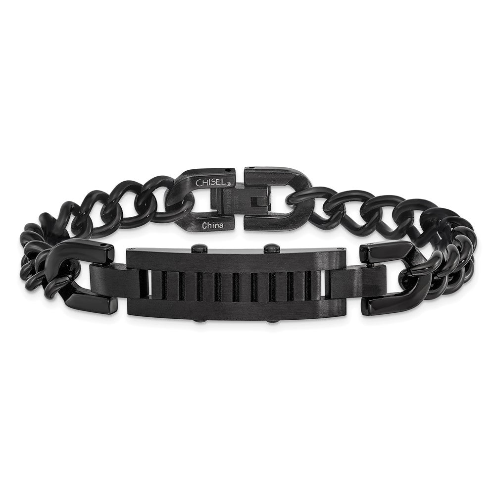 8.25 Zoll Edelstahl Gebürstet und Poliert Schwarz Ip-beschichtet 8.25 Zoll Armband