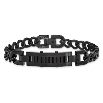 8.25 Zoll Edelstahl Gebürstet und Poliert Schwarz Ip-beschichtet 8.25 Zoll Armband