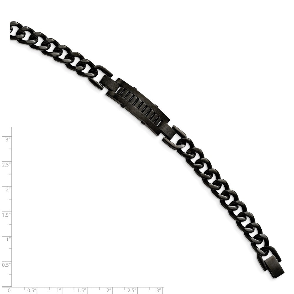 8.25 Zoll Edelstahl Gebürstet und Poliert Schwarz Ip-beschichtet 8.25 Zoll Armband
