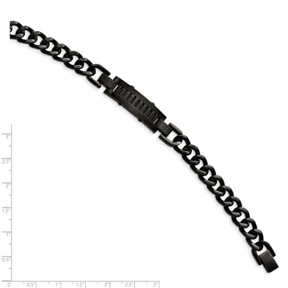 8.25 Zoll Edelstahl Gebürstet und Poliert Schwarz Ip-beschichtet 8.25 Zoll Armband