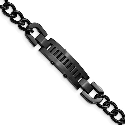 8.25 Zoll Edelstahl Gebürstet und Poliert Schwarz Ip-beschichtet 8.25 Zoll Armband