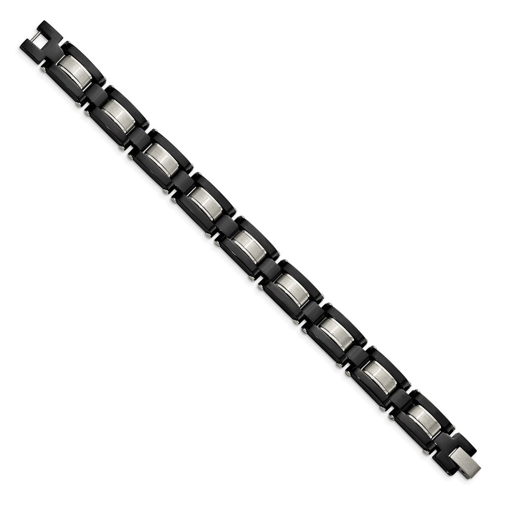8 Zoll Edelstahl Gebürstet und Poliert Schwarz Ip-beschichtet 8 Zoll Armband