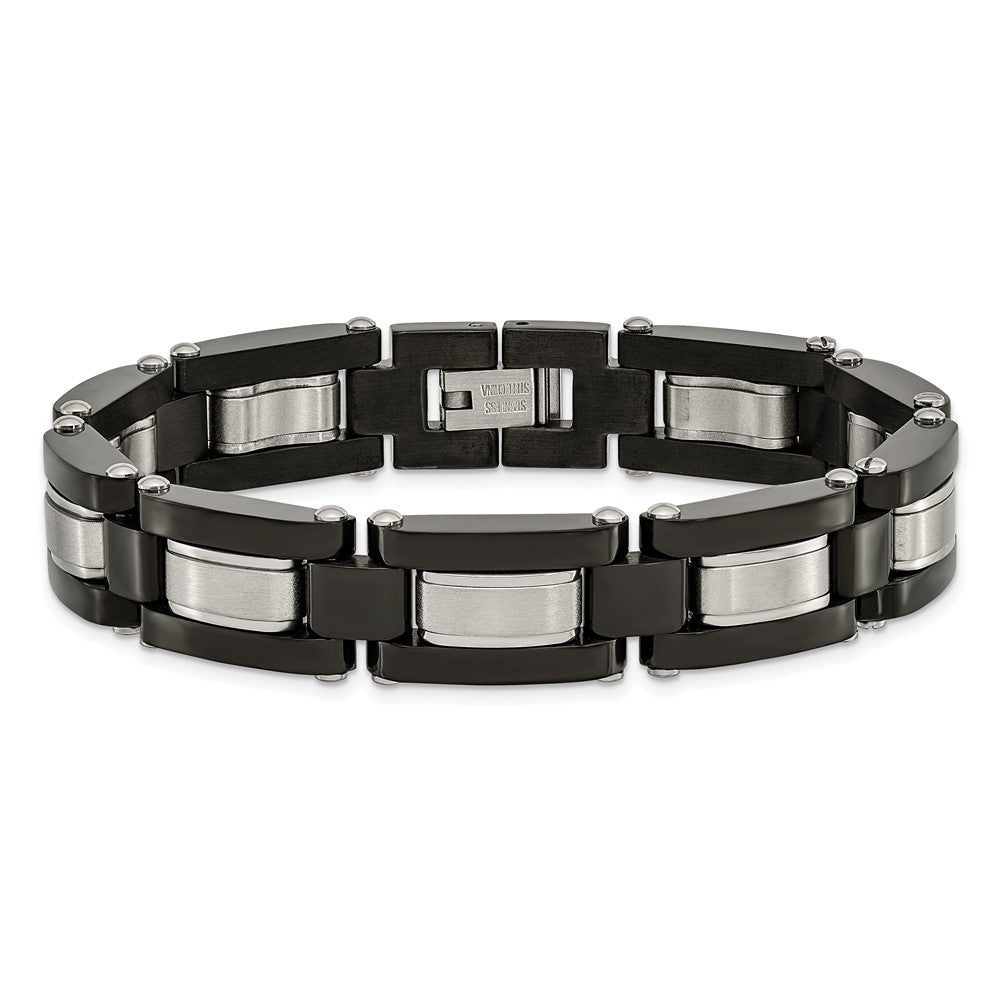8 Zoll Edelstahl Gebürstet und Poliert Schwarz Ip-beschichtet 8 Zoll Armband
