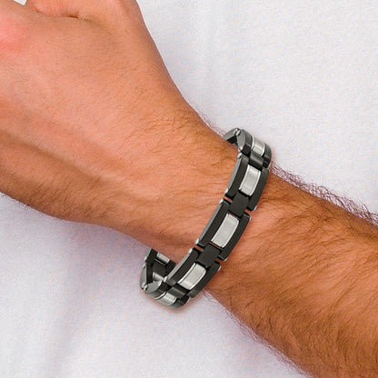 8 Zoll Edelstahl Gebürstet und Poliert Schwarz Ip-beschichtet 8 Zoll Armband