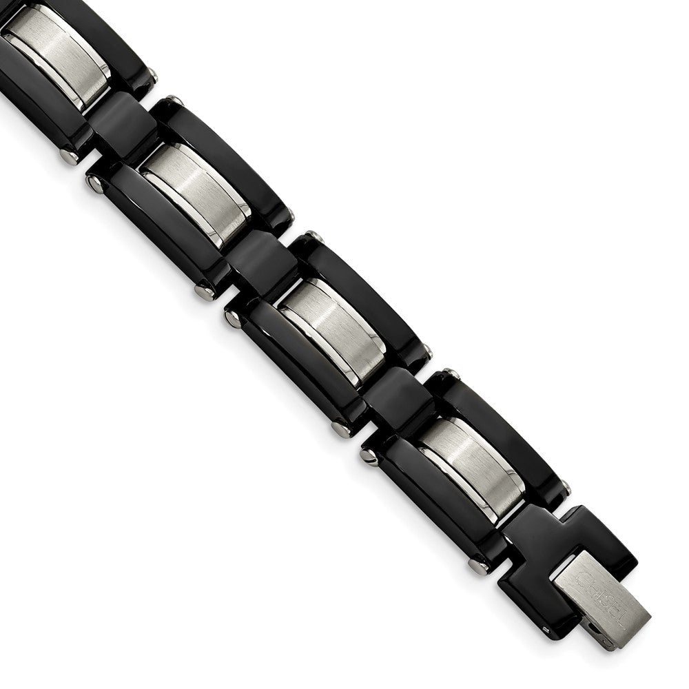 8 Zoll Edelstahl Gebürstet und Poliert Schwarz Ip-beschichtet 8 Zoll Armband