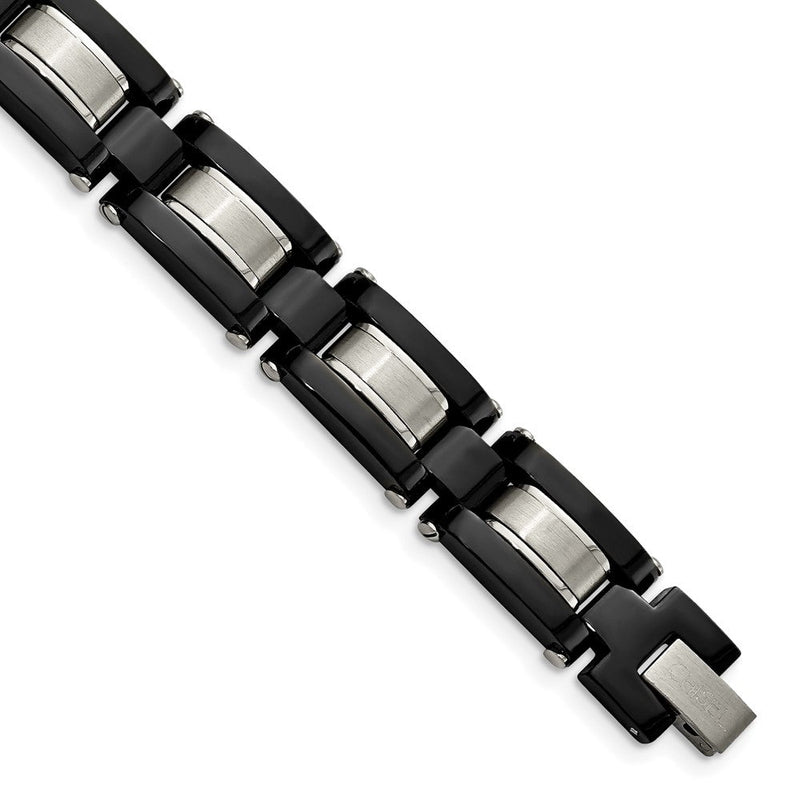 8 Zoll Edelstahl Gebürstet und Poliert Schwarz Ip-beschichtet 8 Zoll Armband