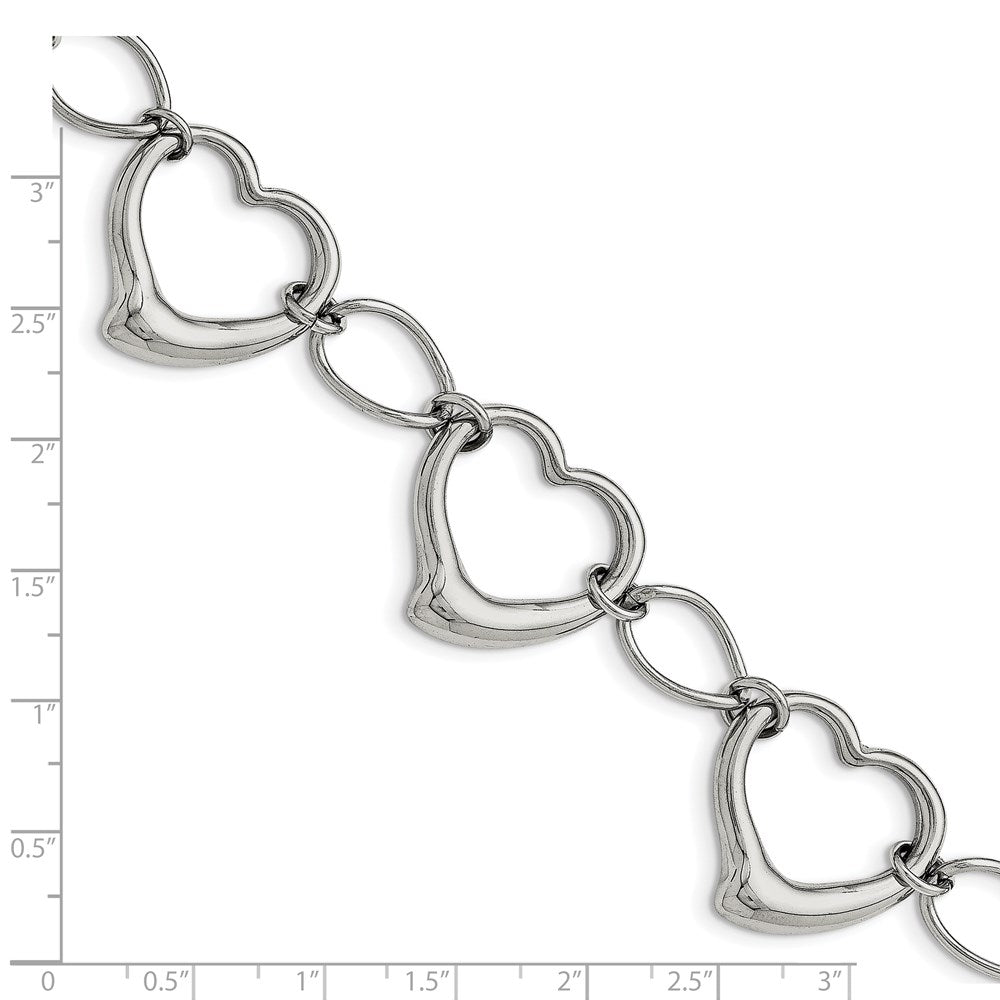 Edelstahl Chisel Poliert 7.75 Zoll Herz Glieder Armband