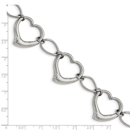 Edelstahl Chisel Poliert 7.75 Zoll Herz Glieder Armband