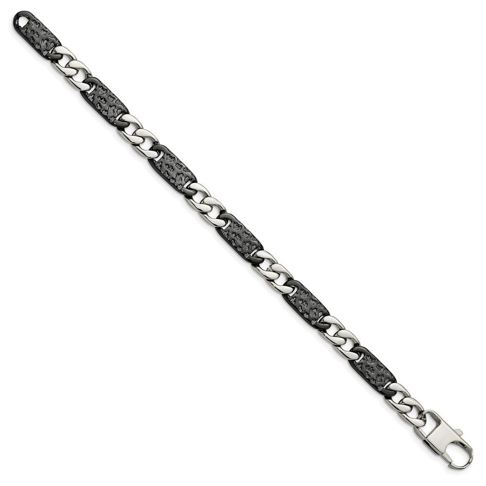 Edelstahl Chisel Poliert Schwarz Ip-beschichtet Glieder 8.5 Zoll Armband