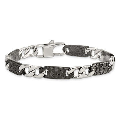 Edelstahl Chisel Poliert Schwarz Ip-beschichtet Glieder 8.5 Zoll Armband