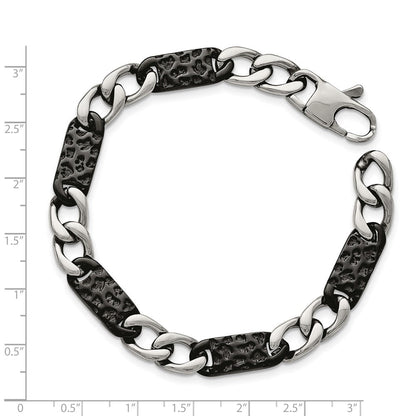 Edelstahl Chisel Poliert Schwarz Ip-beschichtet Glieder 8.5 Zoll Armband