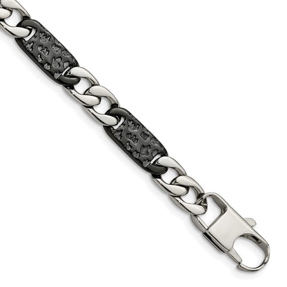Edelstahl Chisel Poliert Schwarz Ip-beschichtet Glieder 8.5 Zoll Armband