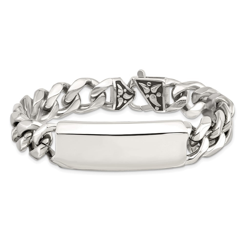 Edelstahl Chisel Antikisiert und Poliert Panzer Kette 8.75 Zoll Id Armband