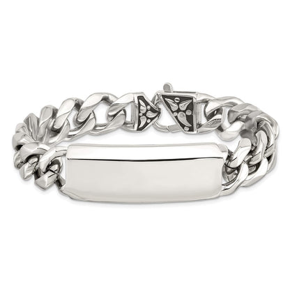 Edelstahl Chisel Antikisiert und Poliert Panzer Kette 8.75 Zoll Id Armband
