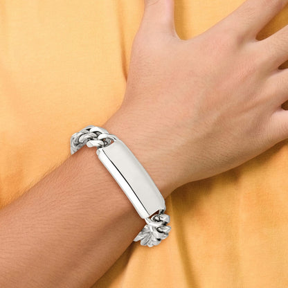 Edelstahl Chisel Antikisiert und Poliert Panzer Kette 8.75 Zoll Id Armband
