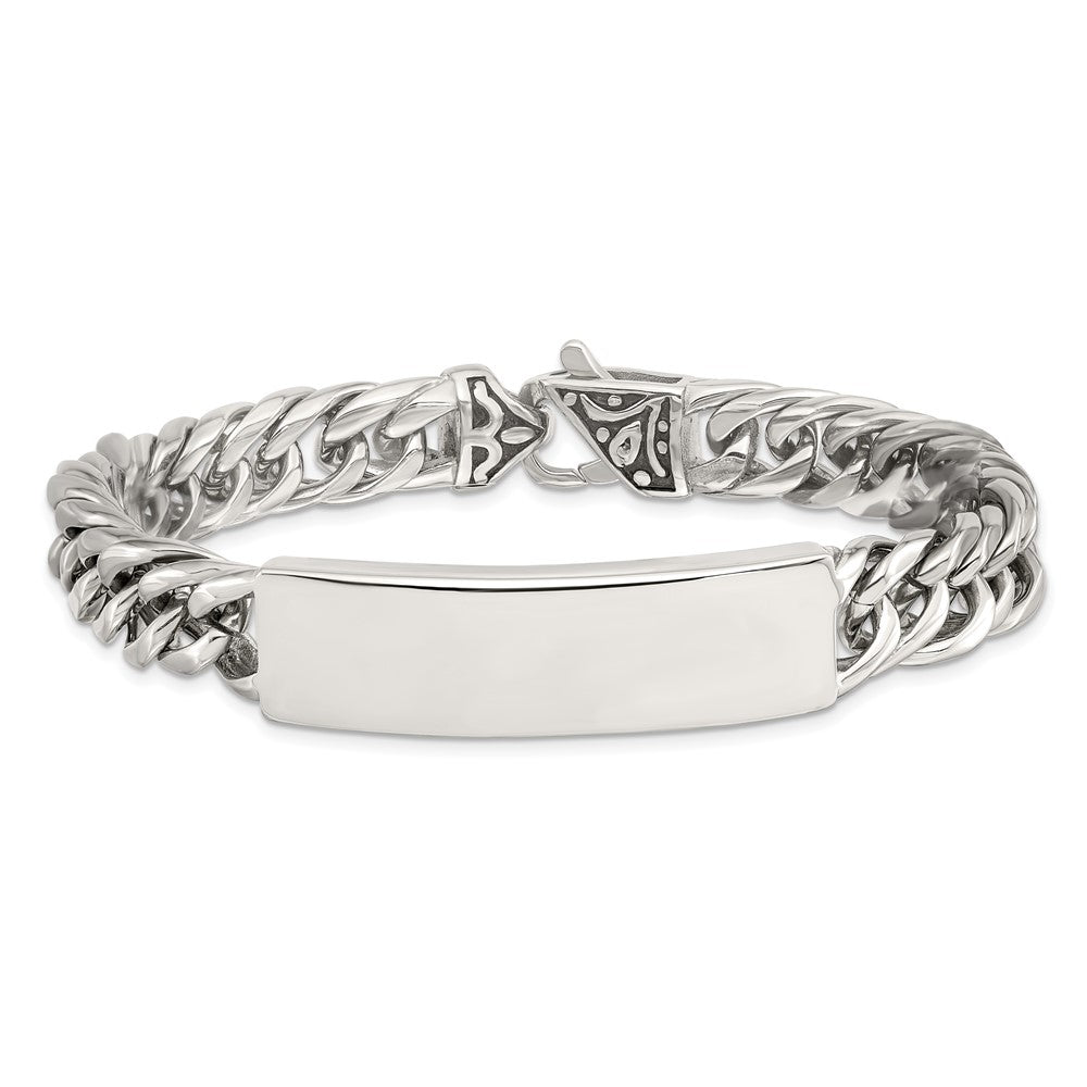 Edelstahl Chisel Antikisiert und Poliert Panzer Kette 8.5 Zoll Id Armband