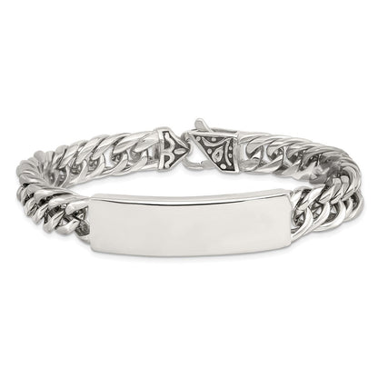 Edelstahl Chisel Antikisiert und Poliert Panzer Kette 8.5 Zoll Id Armband