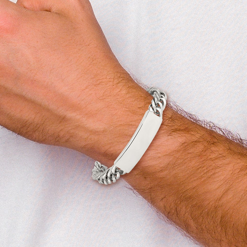 Edelstahl Chisel Antikisiert und Poliert Panzer Kette 8.5 Zoll Id Armband