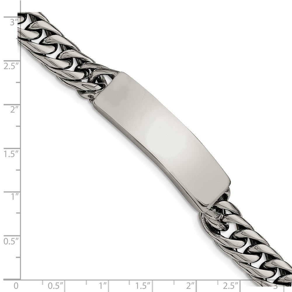 Edelstahl Chisel Antikisiert und Poliert Panzer Kette 8.5 Zoll Id Armband