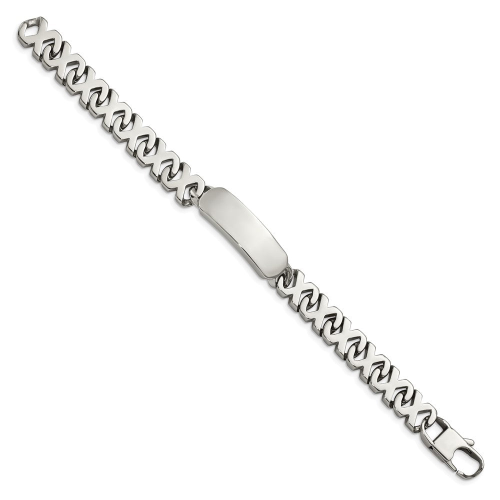 Edelstahl Chisel Poliert X Design Glieder 8.25 Zoll Id Armband