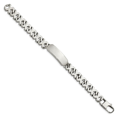 Edelstahl Chisel Poliert X Design Glieder 8.25 Zoll Id Armband